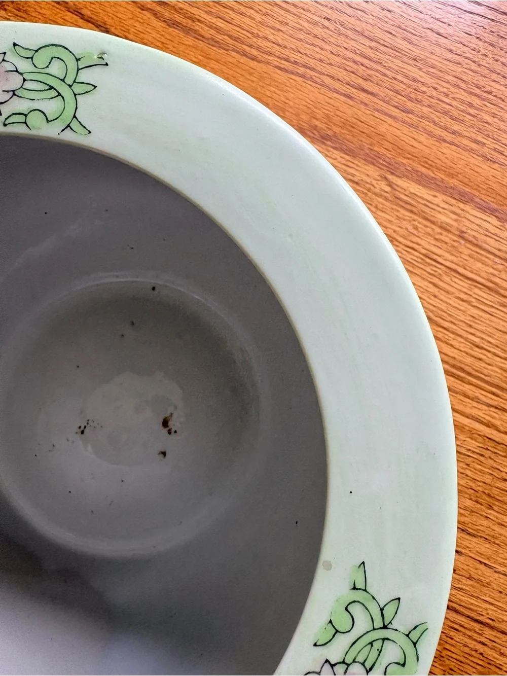 Grandmillenial Chinoiserie Floral Ceramic Planter - Pink & Green Peony Design
